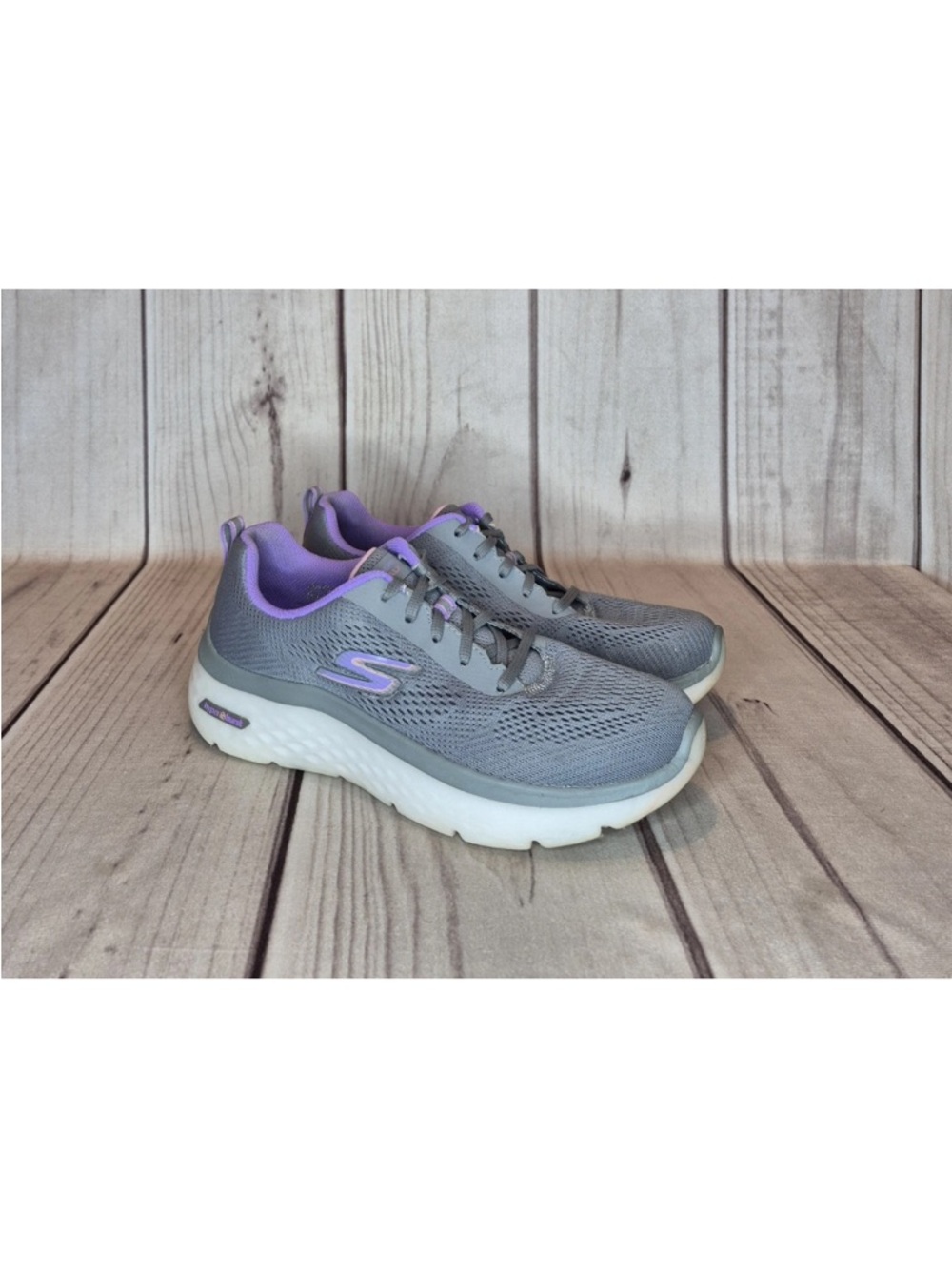 Skechers Go Walk Hyper Burst Space Insight Gray/Purple Women’s Size 9 Sneakers
